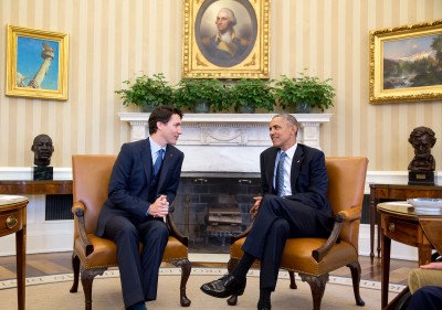 Canadian Prime Minister Justin Trudeau and US President Barack Obama meet in 2016. Courtesy of Wikimedia Commons.